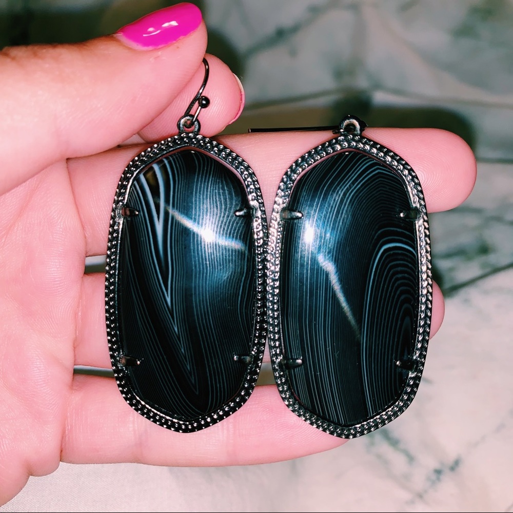 Kendra Scott “Danielle” earrings in Black Agate